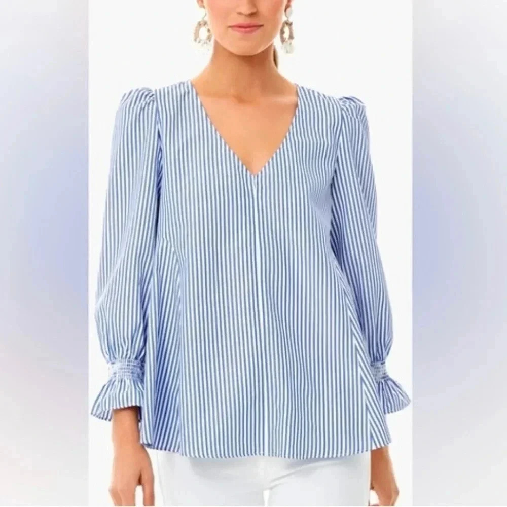 NWOT Tuckernuck Striped Easton V-Neck Blouse